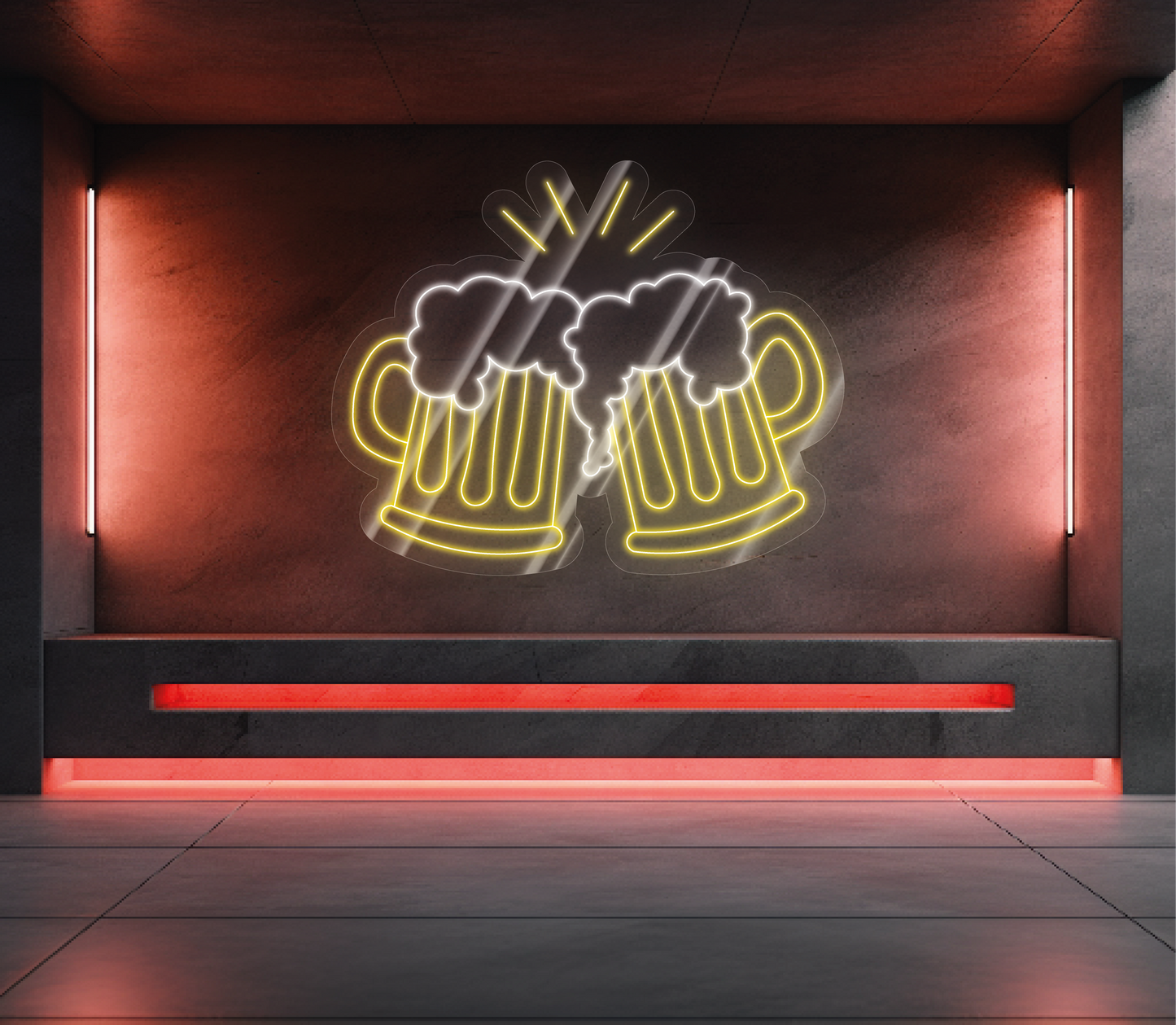 Neon Bierkrüge
