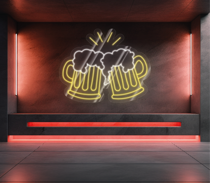 Neon Bierkrüge