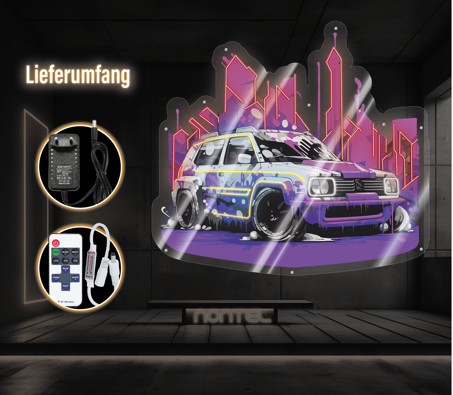 Neon Schild Cyber Auto