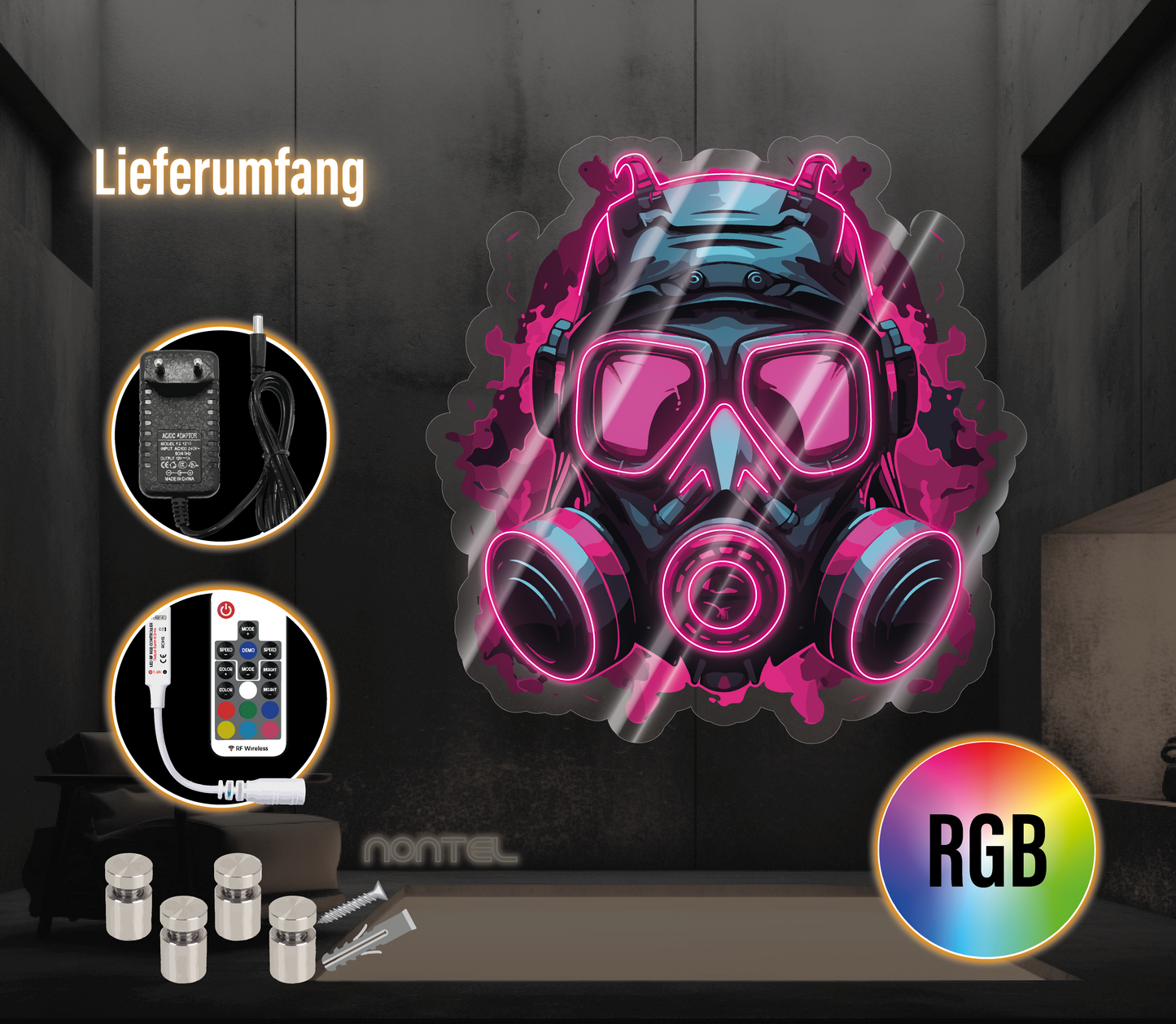 Neon Gasmaske