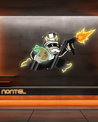 Neon Monopoly Boy