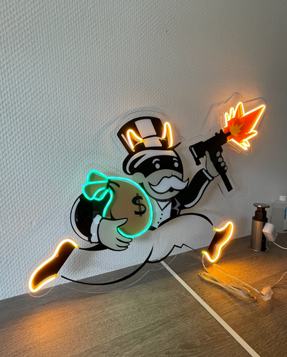 Neon Monopoly Boy