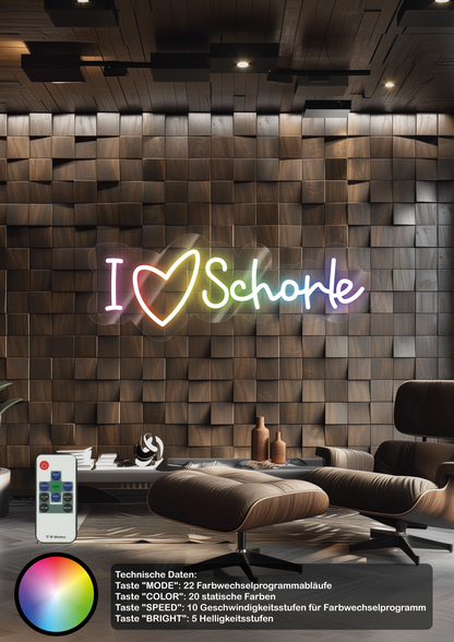 Neon I ❤️ SCHORLE